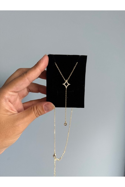 DGK COLLECTİON Hipoalerjenik 14k gold rodyum kaplama tasarım kolye