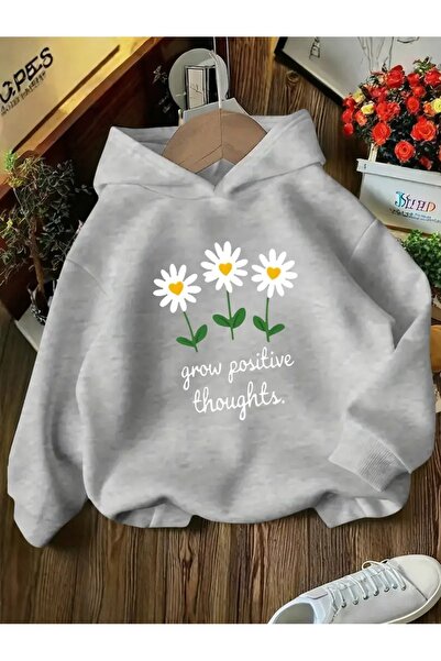 oneagılyazı Zimska Sa kapuljačom majica, dečja tratinčica koja raste Štampano