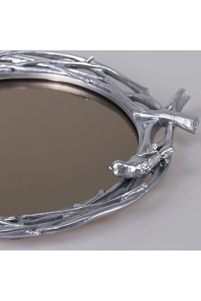 Magic Home Selim Dekor Mavera Mirrored Tray Silver