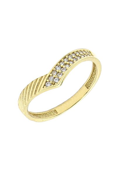 Bijuteria SORELLY Inel și model de 14k în formă de V minimalist, mărimea 16