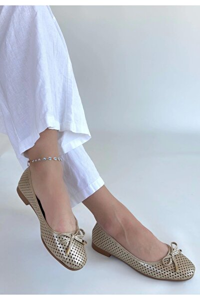 KAZAX Icar Beige Skin Ballerina Shoes
