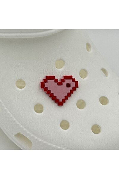 Crocs Terlik Süsü ve Aksesuarı , Çanta Süsü – Renkli Jibbitz MineCrft Kalp Görselli Figür Aksesuarı