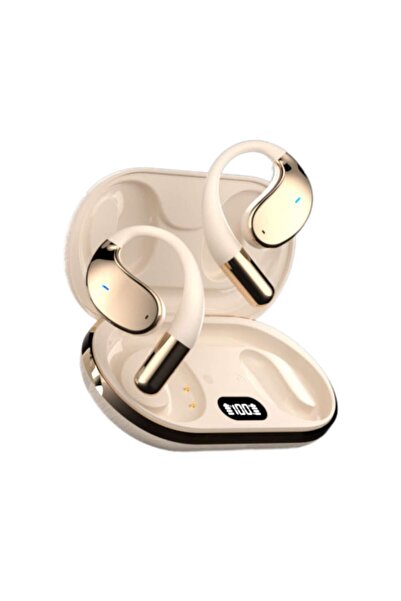 A ATAB Wireless Open-Ear Headphones with AI Real-Time Translation, 144 Languages, Bluetooth 5.4, Beige, A A