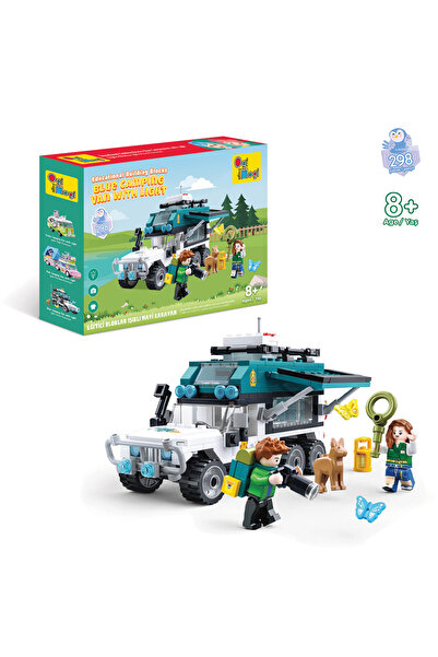 Ogi Mogi Toys Eğitici Bloklar Işıklı Mavi Karavan 298 Parça Yapı Seti