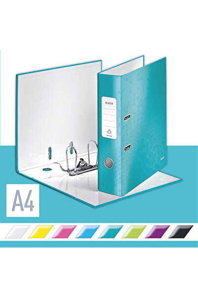 Leitz Biblioraft 180° WOW laminated cardboard A4 80 mm turquoise