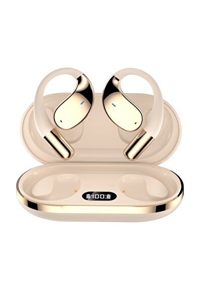 A ATAB Wireless Open-Ear Headphones with AI Real-Time Translation, 144 Languages, Bluetooth 5.4, Beige, A A