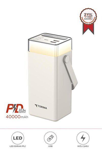 Torima Taşınabilir Batarya 40000 Mah Type-C Lightning Hızlı Şarj Rgb Işıklı 2...