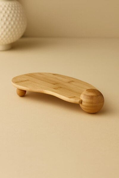 Anadolu Saray Bamboo Oval Presentation Tray 33cm Natural Wooden Serving Board | Decorative Use for Kitchen, Living Room and Bathroom