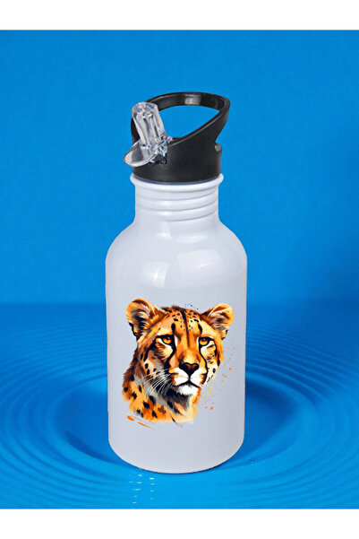 lili hediyelik Tiger Printed Water Bottle 600 ml - Girl's Water Bottle, Girl's Water Bottles