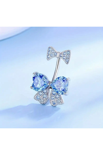 G&H UNDERWEAR Mavi Taşlı Göbek Piercingi