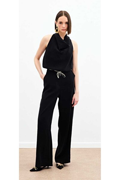 Sateen Örgü Kemerli Pantolon