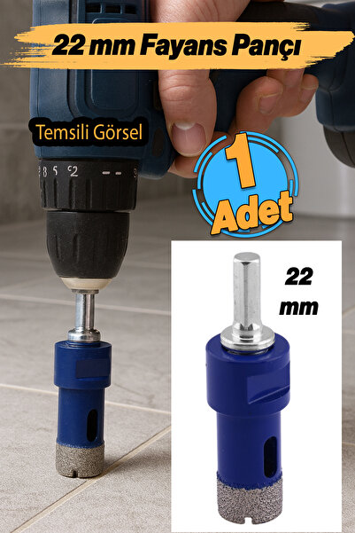 HAİNZ KÖLN Haınz Köln Granit Mermer Seramik Fayans Delme Delici Panç 22 mm M14 Girişli Aparatlı Matkap Uyumlu