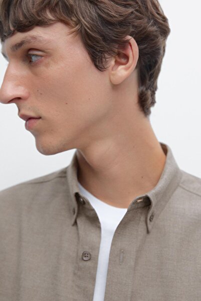 Massimo Dutti Yumuşak regular fit melanj gömlek