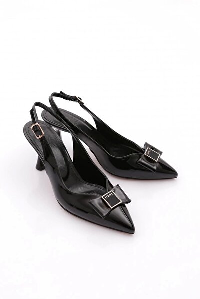 BellevieStore Vakay black leather high heeled shoes