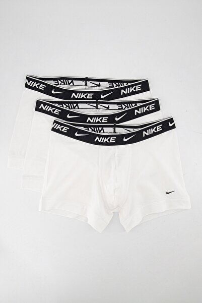 Nike , Set de boxeri cu banda logo in talie - 3 perechi, Alb, L
