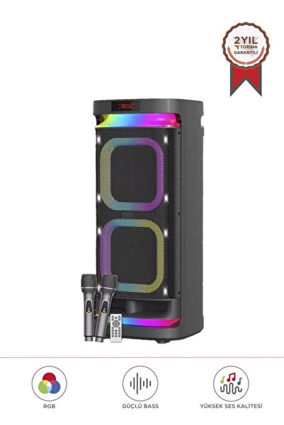 Torima Bluetooth Hoparlör Led Işıklı Mikrofonlu Kumandalı Speaker KTS-1991 Siyah