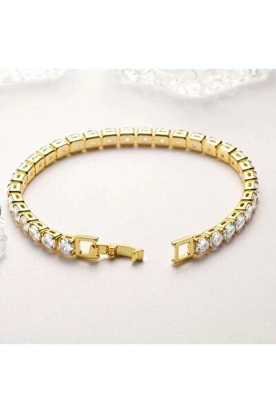 Bijuteria SORELLY Bratara Placata cu Aur Luxe Tennis Big