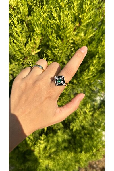 Rüya Green Stone Detail Adjustable Ring