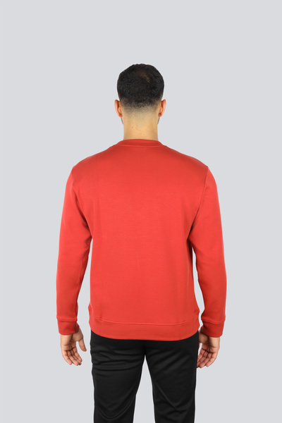 PAUL&SHARK Men's Regular Fit Cotton Metallic Logo Round Neck Long Sleeve Red Sweatshirt 15311864-636