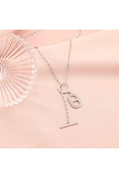 Bijuteria SORELLY Lant Argint T-Bar cu Pietre Zirconia Albe