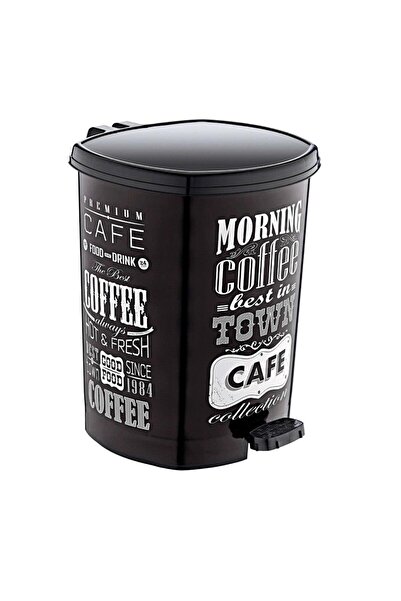 İşte Evim سلة مهملات أوسر 6 لتر N2 مكتوب عليها أسود D011-X137