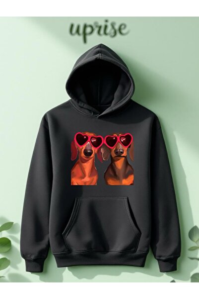 Vordevia Hanorac Dogs cu imprimeu Cotton 3 Thread O supradimensionat