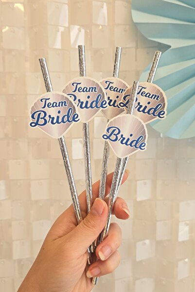 PEKSHOP Bride Pipet Seti Marin Konsept Bekarlığa Veda Bride Party Süslü Pipet...