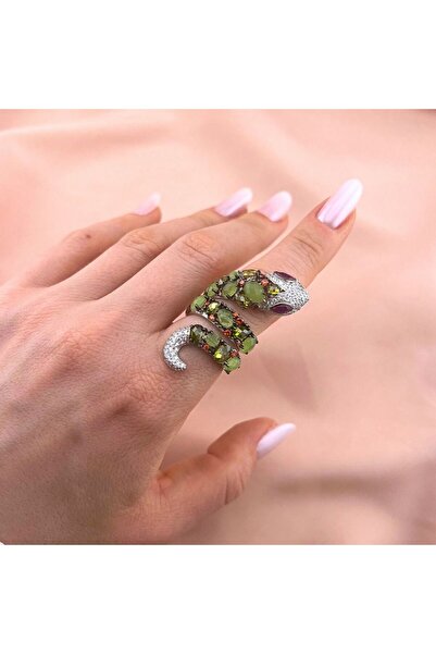 Bijuteria SORELLY Inel Argint Sarpe cu Pietre Verzi 14