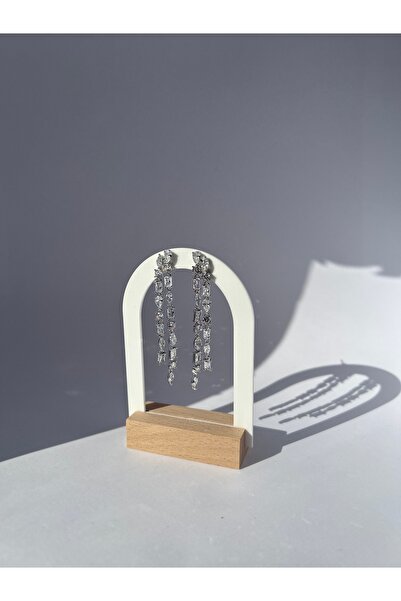 Vink Cu Baget Taşlı Sallantılı Abiye Küpe