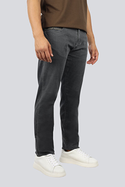 PAUL&SHARK Men's Lightweight Vintage Patterned Regular Fit Denim Gray Trousers 15314135-J09