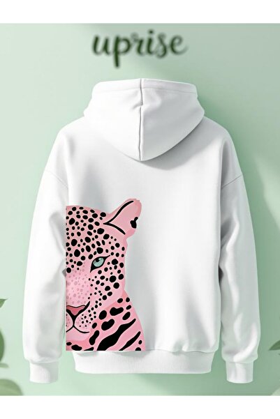 Vordevia سويت شيرت قطني كبير الحجم بطبعة جلد الفهد باللون الوردي