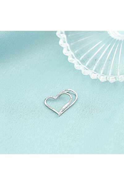 Bijuteria SORELLY 14k White Gold Double Heart Pendant with Diamonds 0.048ct