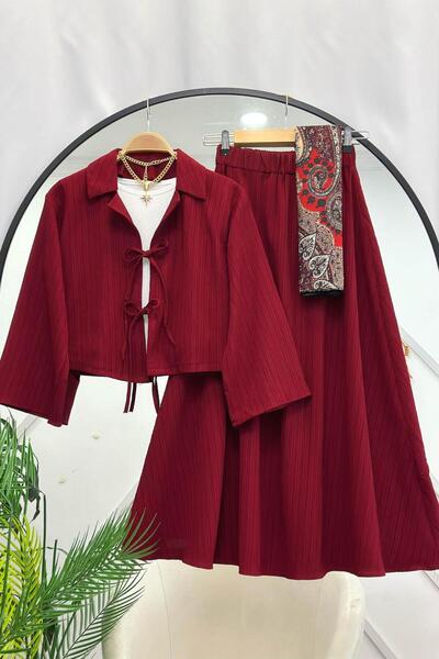 VOLT CLOTHİNG Merve Skirt Jacket Double Set