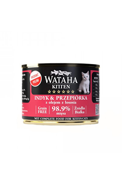 Wataha Conserva HUNT Kitten, 98.9% Carne, Cu Prepelita Si Curcan, 200g