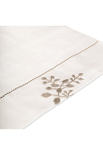 Altınbaşak Noble Bamboo Embroidered Hand Towel 50 X 90 Ecru