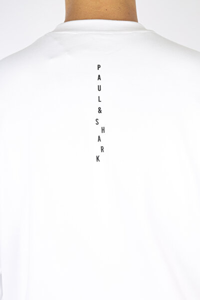 PAUL&SHARK Men's Regular Fit Logo Patterned Round Neck Cotton Long Sleeve White Sweatshirt 15311861-010