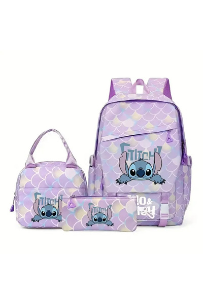 BABUN Set de 3 piese pentru geanta de școală Stitch pentru fete, cu suport pe...