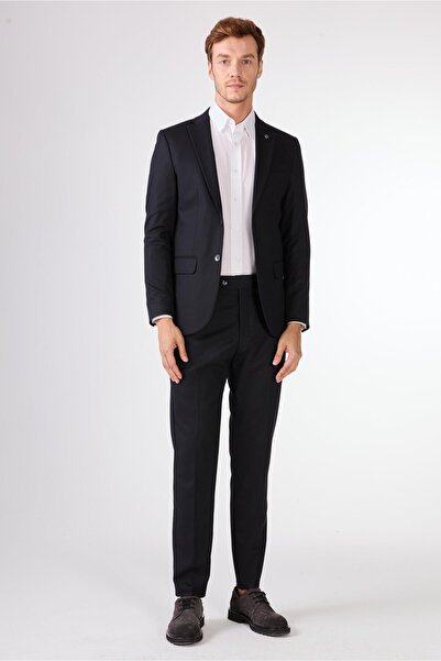 Dufy K.LACİVERT ARMÜR ARMÜRLÜ TAKIM ELBİSE - SLIM FIT