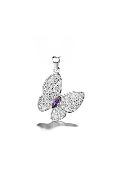 delis Pandantiv argint 925, JW1591, model fluture, placat cu rodiu