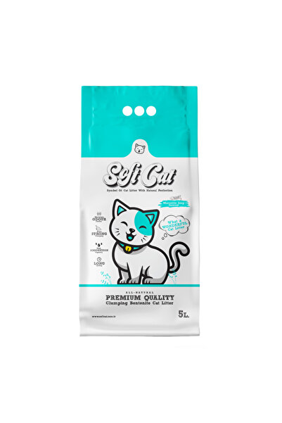 Soft Cat Asternut Igienic Alb Pentru Pisici, SOFTCAT, 5L, cu aroma Sapun de M...