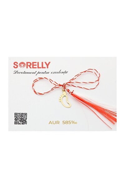 Bijuteria SORELLY Pandantiv picior din aur de 14k cu mărțișor