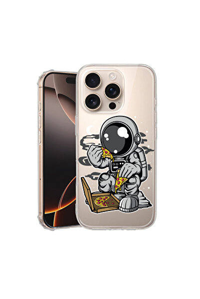 bestcase Carcasă spate antișoc pentru Apple iPhone 16 Pro Max, Astronaut Pizz...