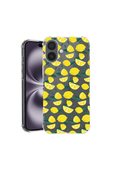 bestcase Αντικραδασμική θήκη πλάτης για Apple iPhone 16 Plus, μοτίβο λεμονιού...