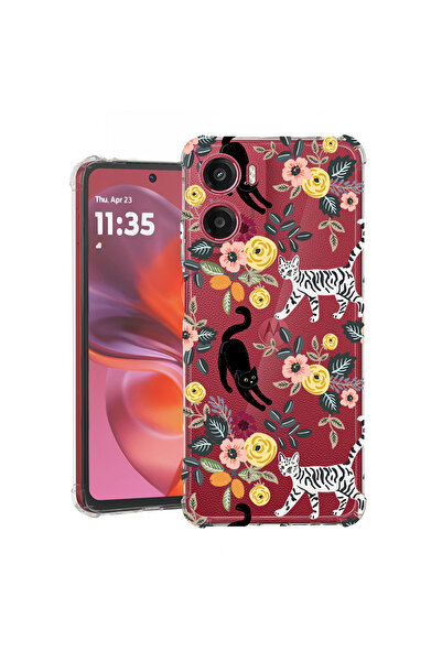 bestcase Αντικραδασμική θήκη πίσω μέρους για Motorola Moto G05, μοτίβο γάτας,...