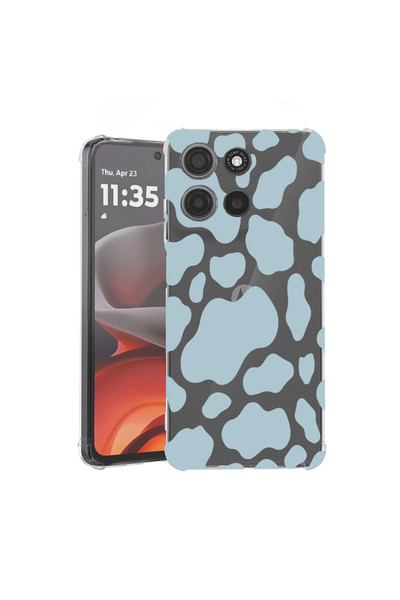 bestcase Carcasă spate antișoc pentru Motorola Moto G15, culoare vacă albastr...