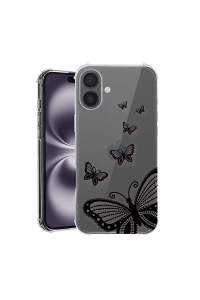 bestcase Αντικραδασμική θήκη πλάτης για Apple iPhone 16 Plus, Butterfly, AS 79