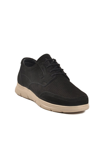 AYAKMOD Black Nubuck Genuine Leather Men's Casual Shoes D2302 m
