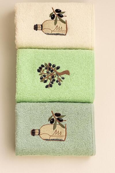 Uçkan home 100% Cotton 6-Piece Embroidered Kitchen Towel 50X70