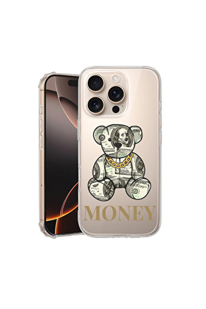 bestcase Удароустойчив калъф за Apple iPhone 16 Pro, цвят Teddy Bear Money, A...