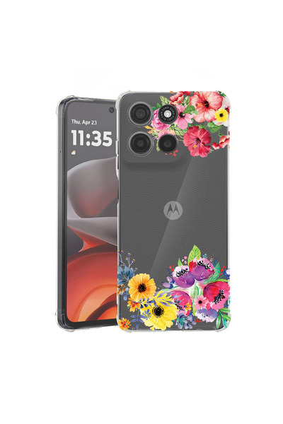 bestcase Carcasă spate antișoc pentru Motorola Moto G15, flori, 1926358 AS 56
